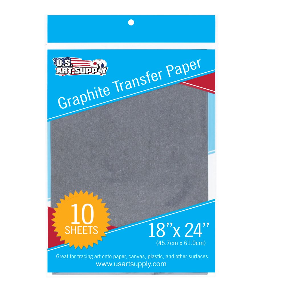u.s. art supply graphite carbon transfer paper 18" x 24" 10 sheets