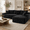 Sofa-FamilyCenteredLiving-Black, variant on 96 Inch Green Jumbo Corduroy L-Shaped 4-Seat Modular Sectional Sofa with Right Reversible Chaise Lounge, Deep Comfort Seating, Wide Armrests, Included Throw Pillows, No Assembly for Apartment Use