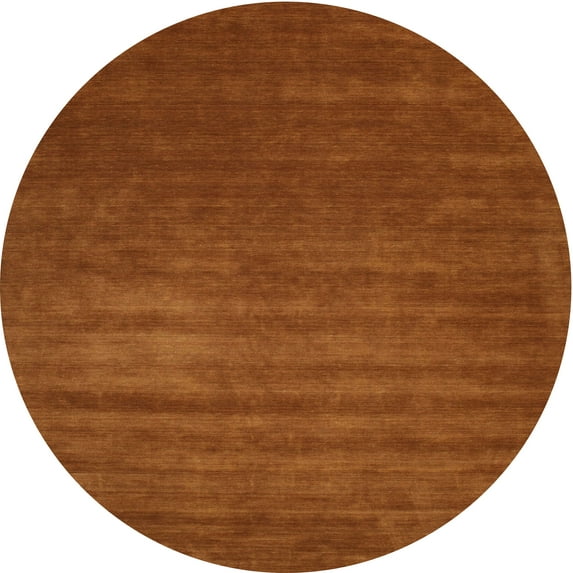 Ahgly Company Machine Washable Indoor Round Contemporary Mahogany Brown Area Rugs, 7' Round