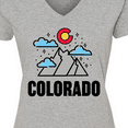 thumbnail image 4 of Inktastic Colorado Mountains and Clouds Women's V-Neck T-Shirt, 4 of 5