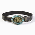 thumbnail image 6 of ibiyuan Belt For Men Western Cowboy Belt with Bull Buckle Floral Embossed Design Adjustable Fashion Accessory for Daily Wear and Parties, 6 of 6