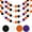 Color B, variant on Duslogis 4 Packs Pompom Garland Black Orange Purple White 1" 30 Balls Pom Pom Felt Ball Garlands 6.5Ft No DIY Halloween Garlands for Home School Fall Party Decor (Color B)