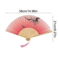 thumbnail image 2 of Paper Fan Decorations Classical Antique Style Folding Fan with Tassel for Stage Props and Wedding, 2 of 7