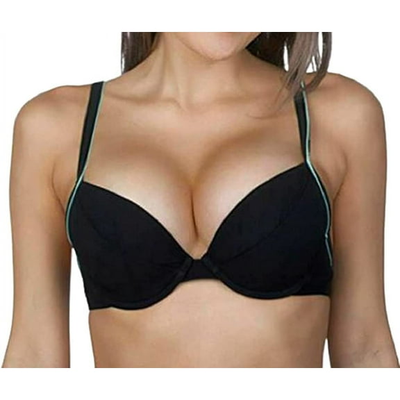 Panache BLACK/AQUA Grace Underwire Bikini Swim Top, US 36I, UK 36G