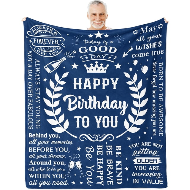 LHSHID 60th Birthday Gifts for Men 60th Birthday Gift Ideas 60 Year Old Gifts for Men Blanket Happy 60th Birthday Gift Gifts for 60 Year Old Man 60th Birthday Decorations for Men 30"x40"