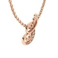 thumbnail image 3 of SuperJeweler I Initial Necklace in Rose Gold With 5 Diamonds, Serif Style, With Free 18 inch Cable Chain, for Women, 3 of 7