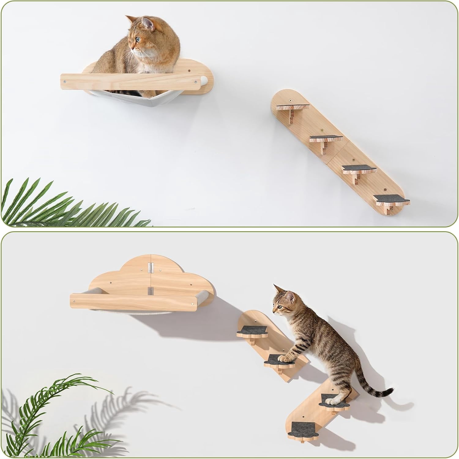 Tall Cat Tree Wall Mounted for Large Cats, 82-inch Corner Scratching Post with Toys, Ceiling-to-Floor Cat Tower and Play Shelf for Sleeping Lounging Perching