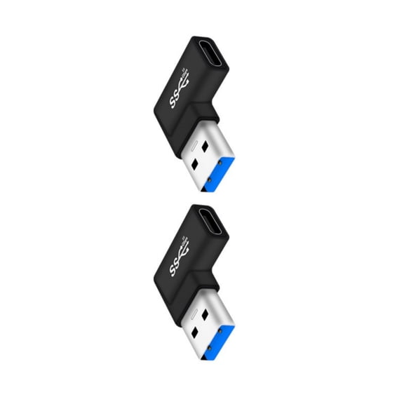 Two Pack 90 Degree USB C to USB3.0 Adapter Type C to USB A Male Female for Quick Sync and Charging