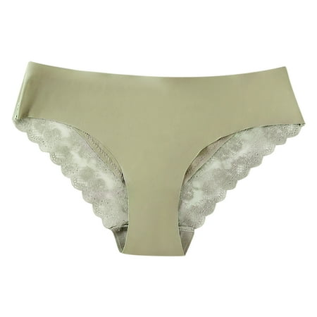 Bigersell Crotchless Underwear Clearance Silk Panties Women G-Strings Panty Style P-1452 Nylon Brief Panties Seamless Thong Briefs Mid Waist Women s Bikini Panties Green M