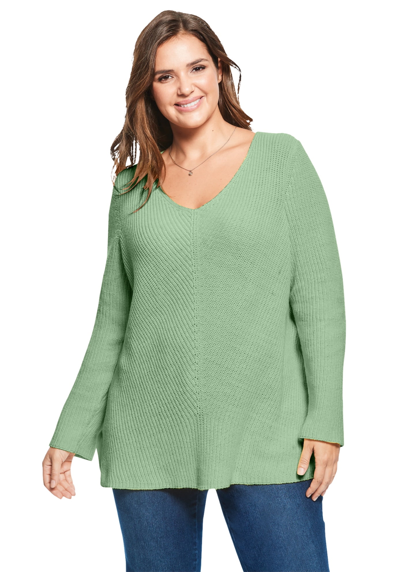 women's plus size v neck sweaters