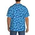 thumbnail image 3 of Fuzoiu Blue Maple Leaf Print Men's Casual Short,Men's Short Sleeve Shirt,Mens Casual Button Down Shirts,Cuban Collar Summer Shirt for Beach, Vacation, and Outdoor Activities-3X-Large, 3 of 5