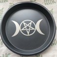 thumbnail image 4 of Candlestick Table Plate Metal Candle Holder Decorative Storage Tray Divination Accessory Astrology Moon Star Organizer, 4 of 5