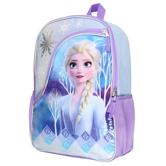 Mochila Disney Frozen Elsa de 16 pulgadas para niñas, de viaje escolar, con diseños reflectantes