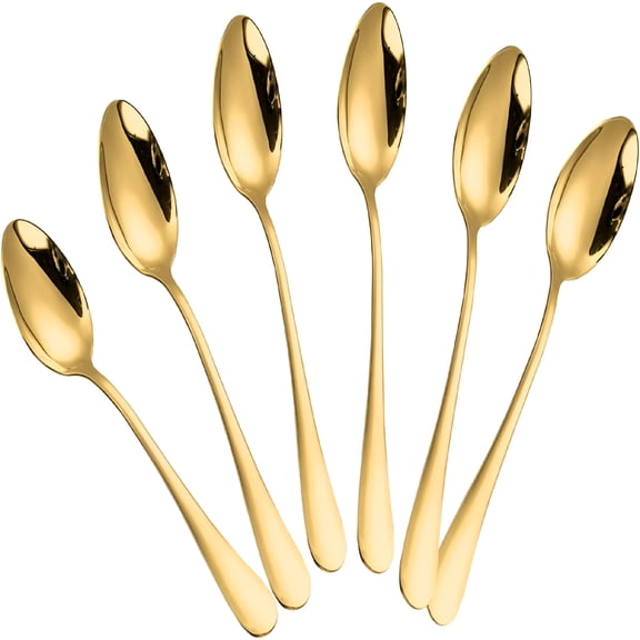 BPPEG Demitasse Espresso Spoons,Mini Coffee Spoon,Stainless Steel Small Spoons for Dessert,Tea,Set of 6(Gold)