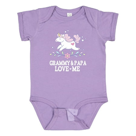 

Inktastic Grammy and Papa Love Me Unicorn Gift Baby Girl Bodysuit