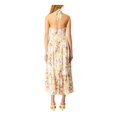 thumbnail image 2 of BARDOT Womens Yellow Tie Zippered Pleated Lined Textured Ruffled Floral Sleeveless Sweetheart Neckline Tea-Length A-Line Dress 6, 2 of 4