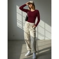 thumbnail image 6 of MOYIKO Crewneck Long Sleeve Body Suits Womens Slim Fitted Tight Basic Tops, 6 of 7