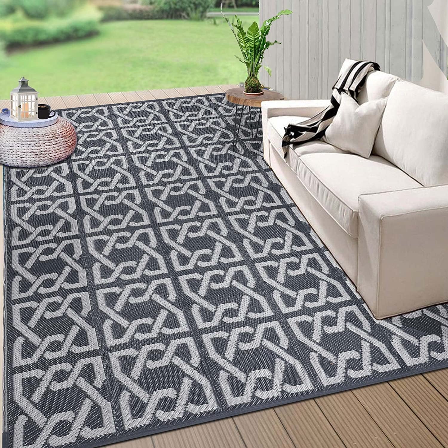 ASWMXR HiiARug Outdoor Rugs 9x12 for Patios Clearance Outdoor Plastic