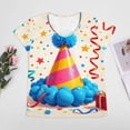 thumbnail image 4 of Party Decorations And Gift, Celebratory Theme Women's Blouse Short Sleeve Women's Top T-Shirt Spring Summer Clothes, 4 of 7