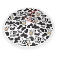 thumbnail image 2 of Christmas Tree Skirt, Edgy Cartoon Cute Cow Black White Christmas Tree Decorations Indoor, Tree Skirts Mat With Tassel Trim for Halloween New Year Holiday Christmas Party Decor 30 Inches, 2 of 7