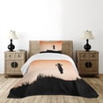 thumbnail image 4 of Ambesonne Sports Quilted Bedspread Set 2 Pcs, Motorbike Jump Hills Print, Twin Size, Seal Brown Vermilion, 4 of 5