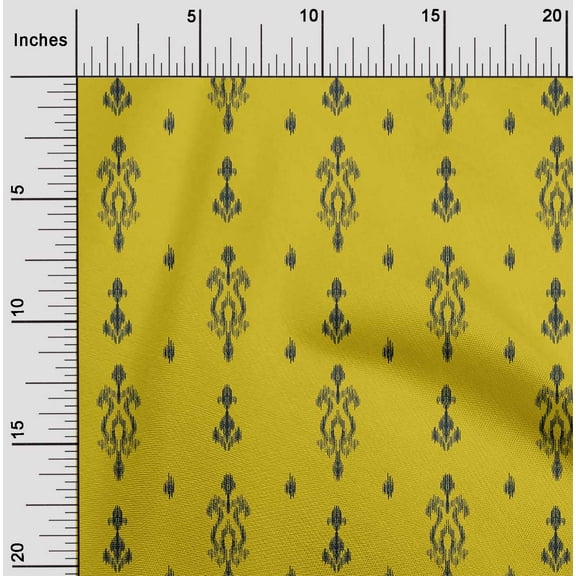 oneOone Organic Cotton Poplin Twill Fabric Arrow & Paisley Ikat Decor Fabric Printed BTY 42 Inch Wide