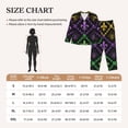thumbnail image 6 of Kll Mardi Gra Geometric Print Women'S Long Sleeve Pajamas With Pants Sleepwear Loungewear 2 Set-Large, 6 of 9