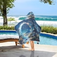 thumbnail image 3 of Yayeee Kids Hooded Towel with Hand Pockets Beach Soft Absorbent Bath Wrap 50 x 23.5 inch, Floral Moon, 3 of 5