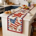 thumbnail image 4 of Twfbrm 4th of July Table Runner, 13x72 Inch Cotton Linen Star and Stripes Patriotic Table Runner, Red White and Blue Seasonal Kitchen Dining Table Decoratios for Independence Day, Memorial Day, Party, 4 of 6