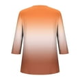thumbnail image 4 of Womens Tops Plus Size 3/4 Length Sleeve Crewneck Loose Shirts Pleated Cute Clothes Dressy Casual Tunic Tops Orange L, 4 of 5