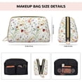 thumbnail image 5 of Gaeub Wildflower Watercolor Printed Travel Cosmetic Bag,Makeup Bag, Large Capacity Toiletry Bag for Women, Portable Pouch Make Up Organizer with Zipper and Divider, 5 of 8