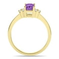 thumbnail image 3 of SZUL Women's Amethyst and Diamond Regal Ring in 10K Yellow Gold, 3 of 6