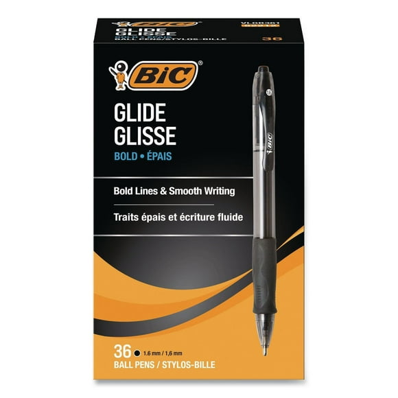 BIC Velocity Retractable Ball Pen, 1.6 mm, Black, 36 pk.
