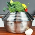 thumbnail image 4 of Thicken Colander Strainer Basin Cooker Utensil Mixing Bowl Kitchen Tool Rice Sieve Fruit Washing 304 stainless steel basin, 4 of 4