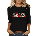 thumbnail image 3 of Jsaierl Womens Valentine's Day Shirts Plus Size Love Heart Graphic Tees Casual 3/4 Sleeve Blouse Round Neck Holiday T-shirt Tops Spring Clothes for Women, 3 of 5
