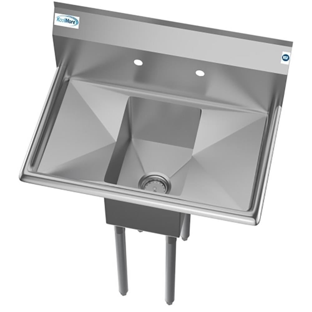 Pemberly Row 10x14x10 NSF Stainless Steel Kitchen Prep/Utility Sink in Silver