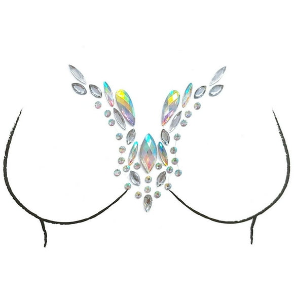 WREESH Exquisite Acrylic Chest Sticker Diamond Art Carnival Party Chest Decoration