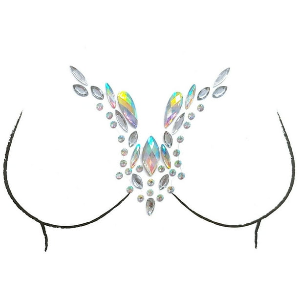 Pegatina de diamantes acrílicos Xihbxyly para pecho fiesta de carnaval