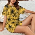 thumbnail image 4 of Sikiie Autumn Sunflower Womens Pajama Sets Short Sleeve Top With Pants Sleepwear 2 Piece Lounge Set-X-Large, 4 of 6