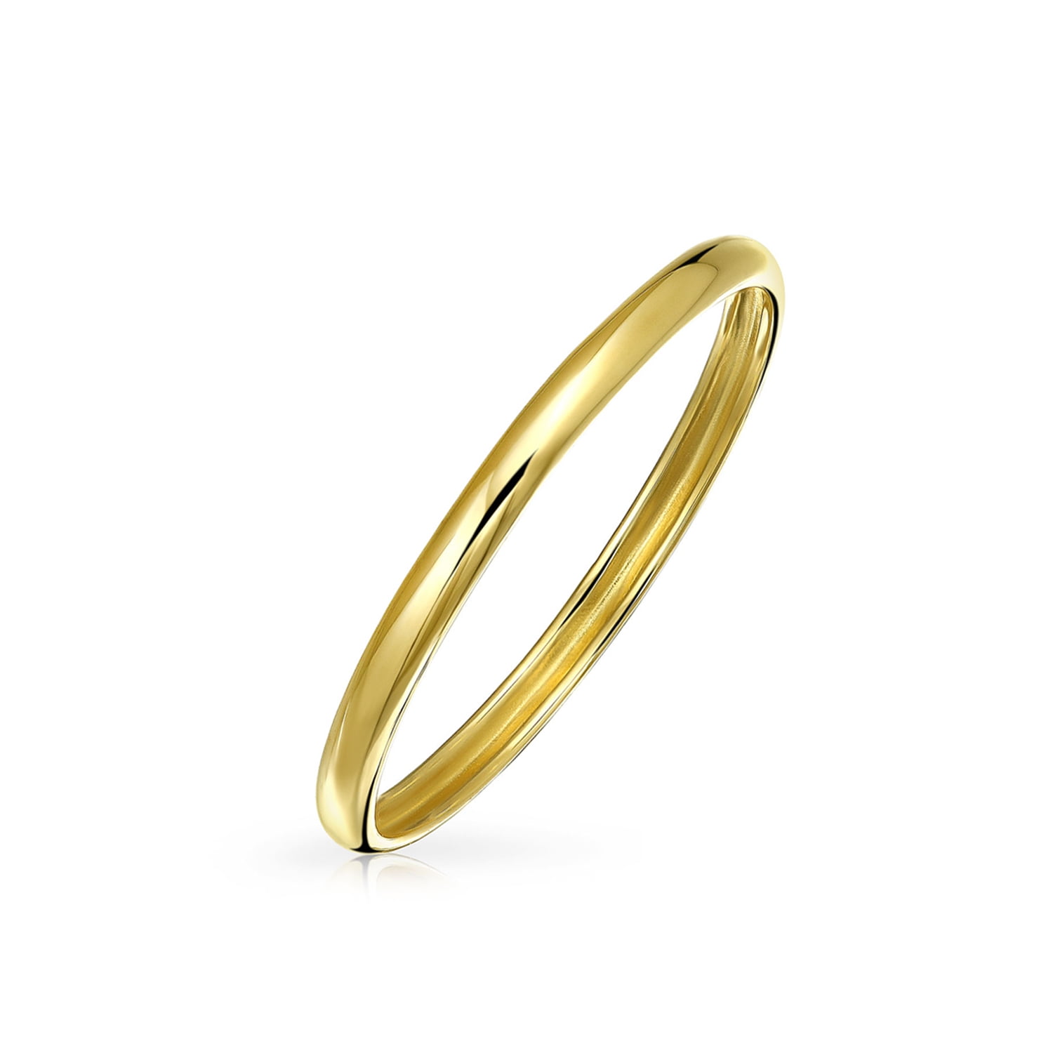 Women's 18K Yellow Gold 3mm Light Half Round Wedding Band Ring