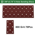 thumbnail image 5 of 70 Pcs Rectangle Sandpaper 8 Hole 800 Grit Hook and Loop Sanding Sheets Universal for Automotive Refinishing 180x95mm Aluminum Oxide Red, 5 of 7