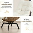 thumbnail image 4 of Walsunny Outdoor Wicker Swivel Chair,360°Oversized Patio Papasan Chair with Soft Thick Cushion and Sturdy Steel Frame,Modern Rattan Lounge Chair for Living Room,Nature Rattan/Beige Cushion, 4 of 7