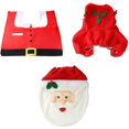 thumbnail image 1 of Decoración navide?a, novedad, 3 piezas, funda de asiento de inodoro festiva navide?a, juego de decoración de ba?o con tanque y alfombra (santa Claus), adornos navide?os, Navidad LingWen 1327534352351, 1 of 1