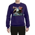 thumbnail image 2 of Wild Bobby, Born To Be Free Blad Eagle and American Flag Cars and Trucks Unisex Crewneck Graphic Sweatshirt, Purple, 3XL, 2 of 3