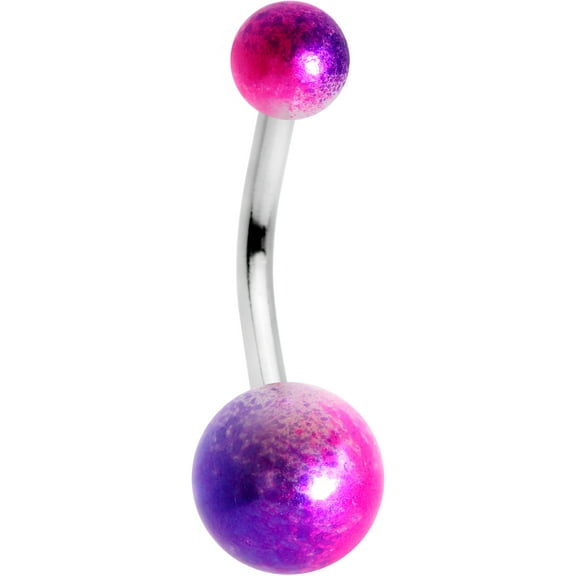 Body Candy 14G 316L Stainless Steel Navel Ring Piercing Purple Pink Acrylic Ball Belly Button Ring