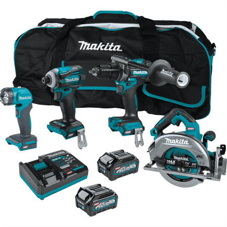 Makita 40V max XGT® Brushless Cordless 4 Pc. Combo Kit, GPH01, GDT01, GSH01, ML001G, bag (2.5Ah/4.0Ah)