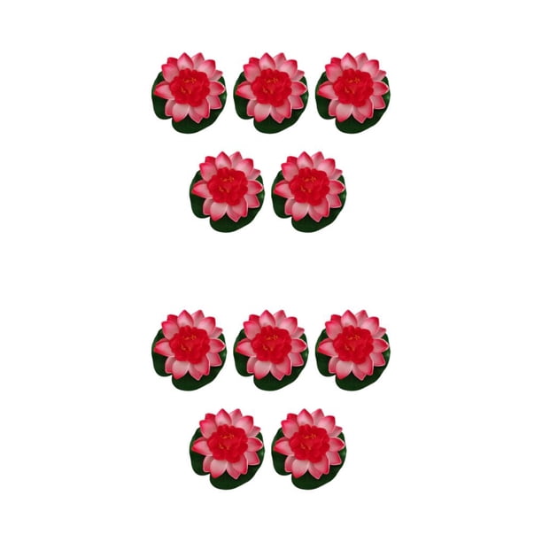 Flor de loto artificial Advancent 5 piezas color melocotón rojo bajo mantenimiento