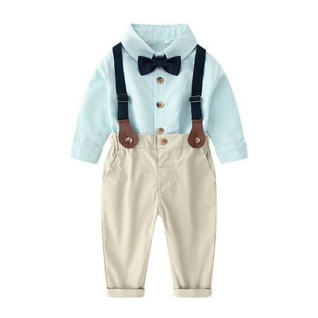 

Bowtie Gentleman 2PCS Tops Toddler Set Suspender Baby Pants T-Shirt Boys Kids Boys Outfits&Set