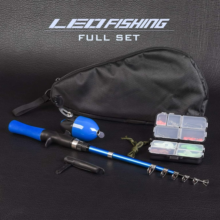 LEO Fishing Rod and Reel Combo Full Kit 1.5m Telescopic Fishing