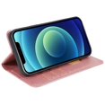 thumbnail image 2 of KAIYANG Funda de cuero con soporte para billetera para iPhone 15, funda para teléfono celular a prueba de golpes con textura de becerro, estilo G, iPhone 15, oro rosa, 2 of 5